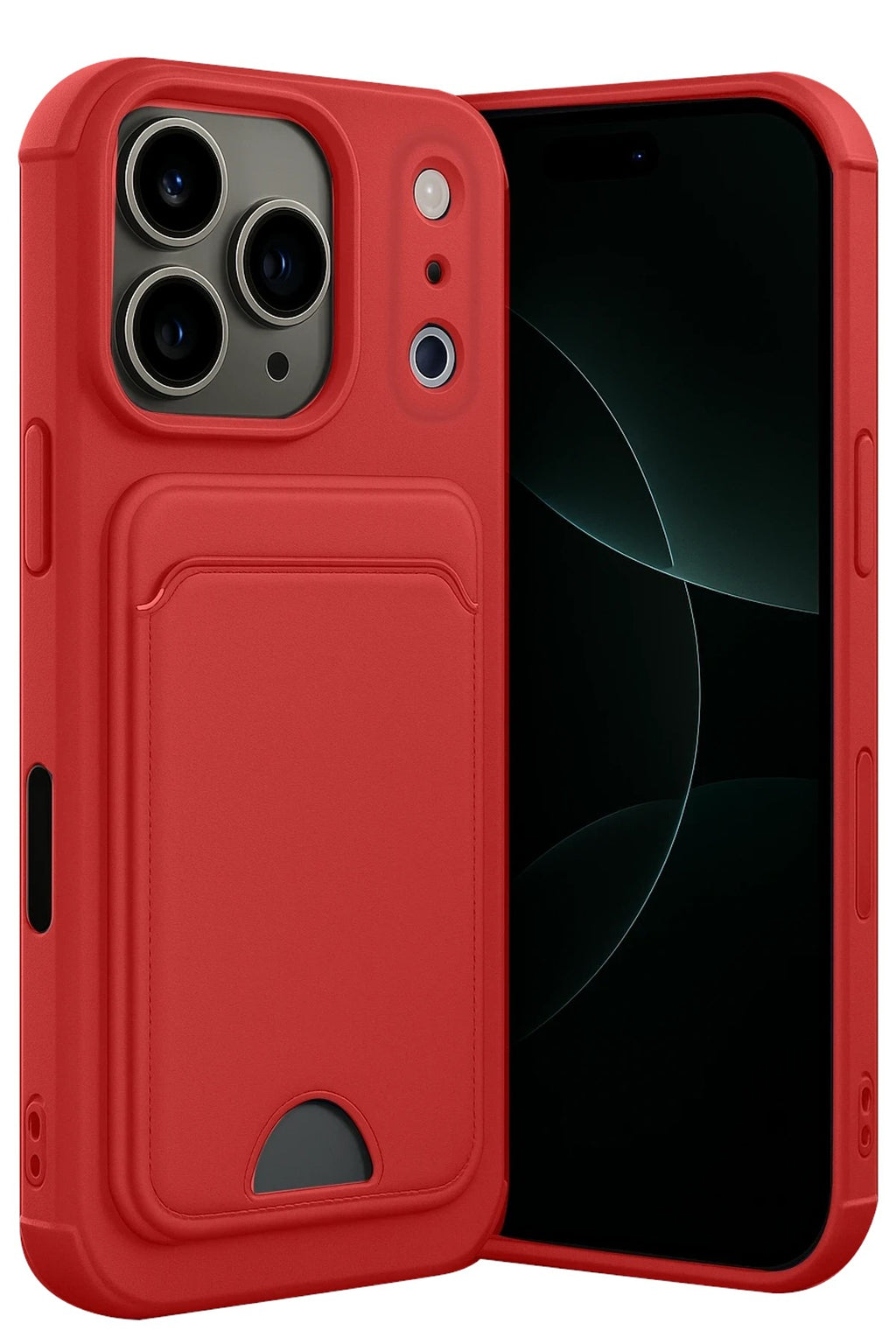 Mey İthalat® iPhone 17 Pro Kelvin Kartvizitli Silikon - Kırmızı