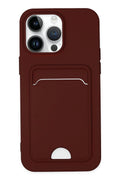 Mey İthalat® iPhone 14 Pro Kılıf Kelvin Kartvizitli Silikon - Bordo