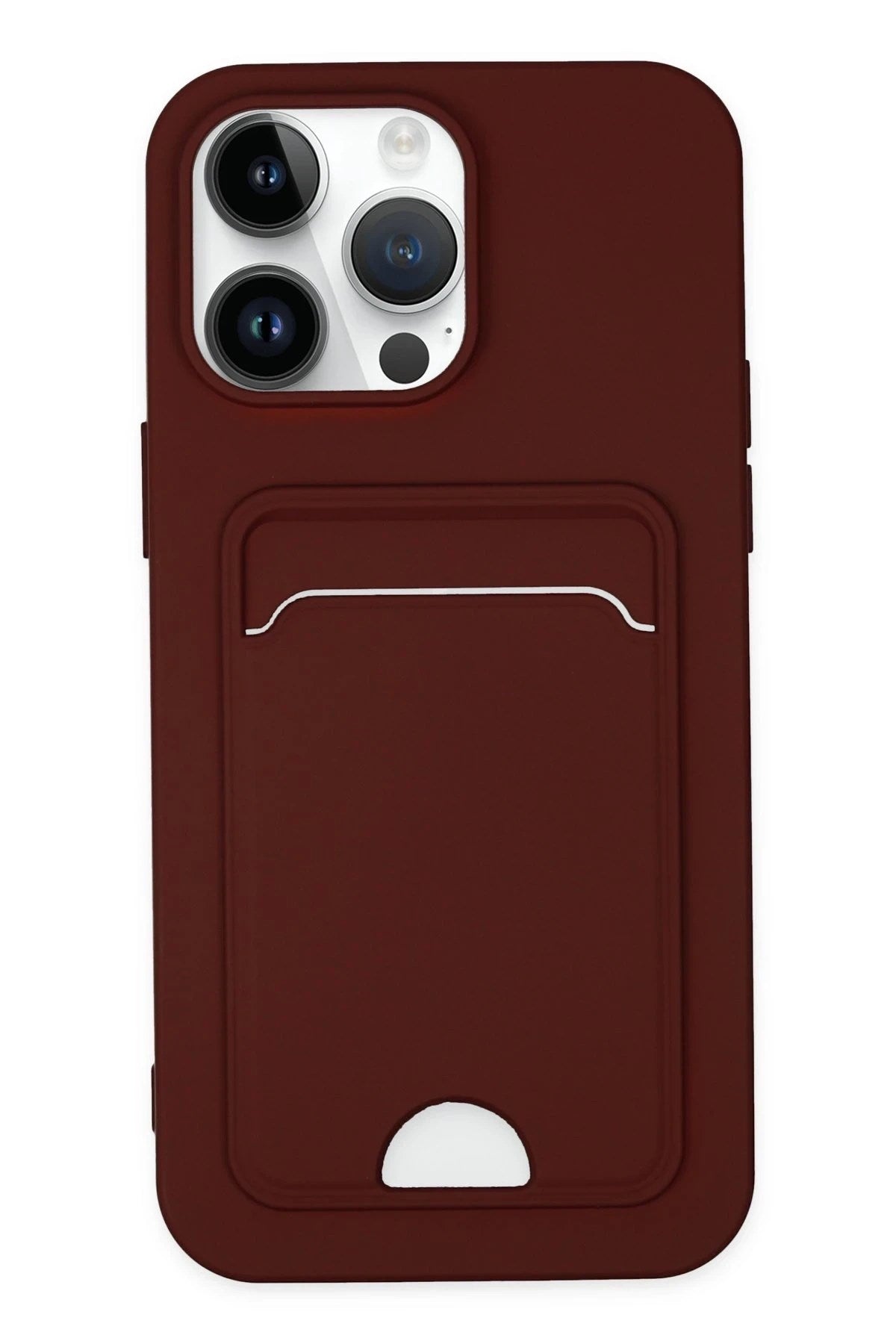 Mey İthalat® iPhone 14 Pro Kılıf Kelvin Kartvizitli Silikon - Bordo