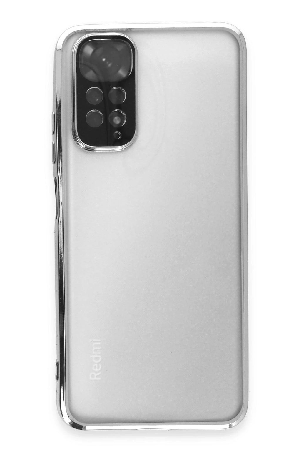 Mey İthalat® Redmi Note 11 Kılıf Lensli Silikon - Gümüş