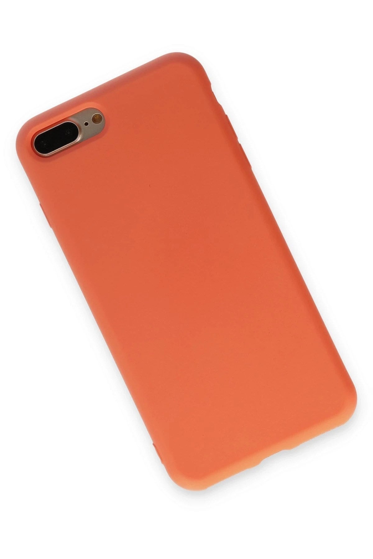 Mey İthalat® iPhone 7 Plus Kılıf Nano içi Kadife Silikon - Turuncu