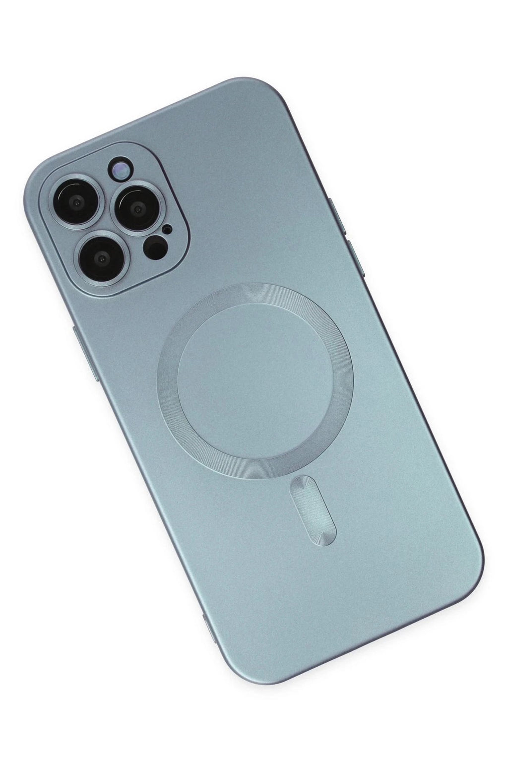 Mey İthalat® iPhone 12 Pro Max Kılıf Moshi Lens Magneticsafe Silikon - Sierra Blue