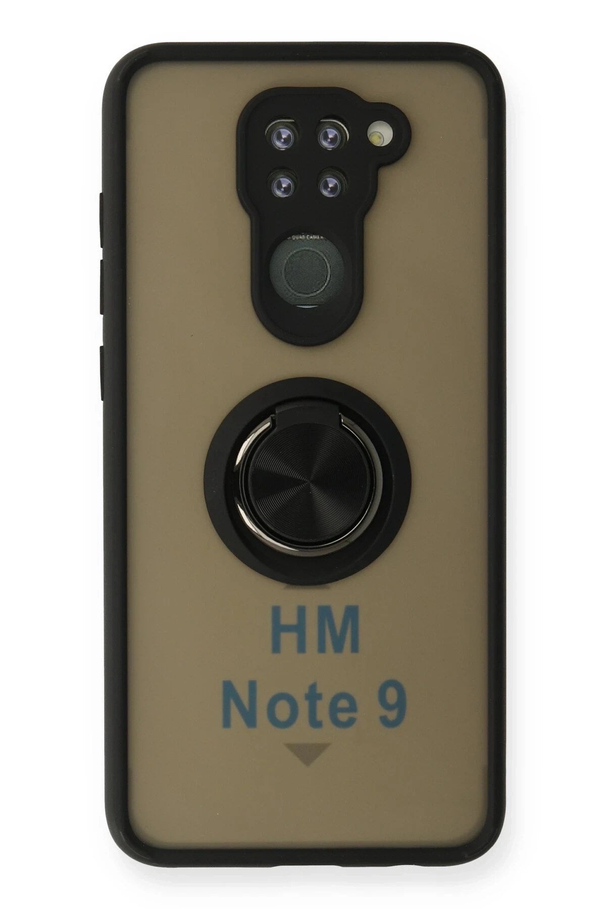 Mey İthalat® Redmi Note 9 Kılıf Montreal Yüzüklü Silikon Kapak - Siyah