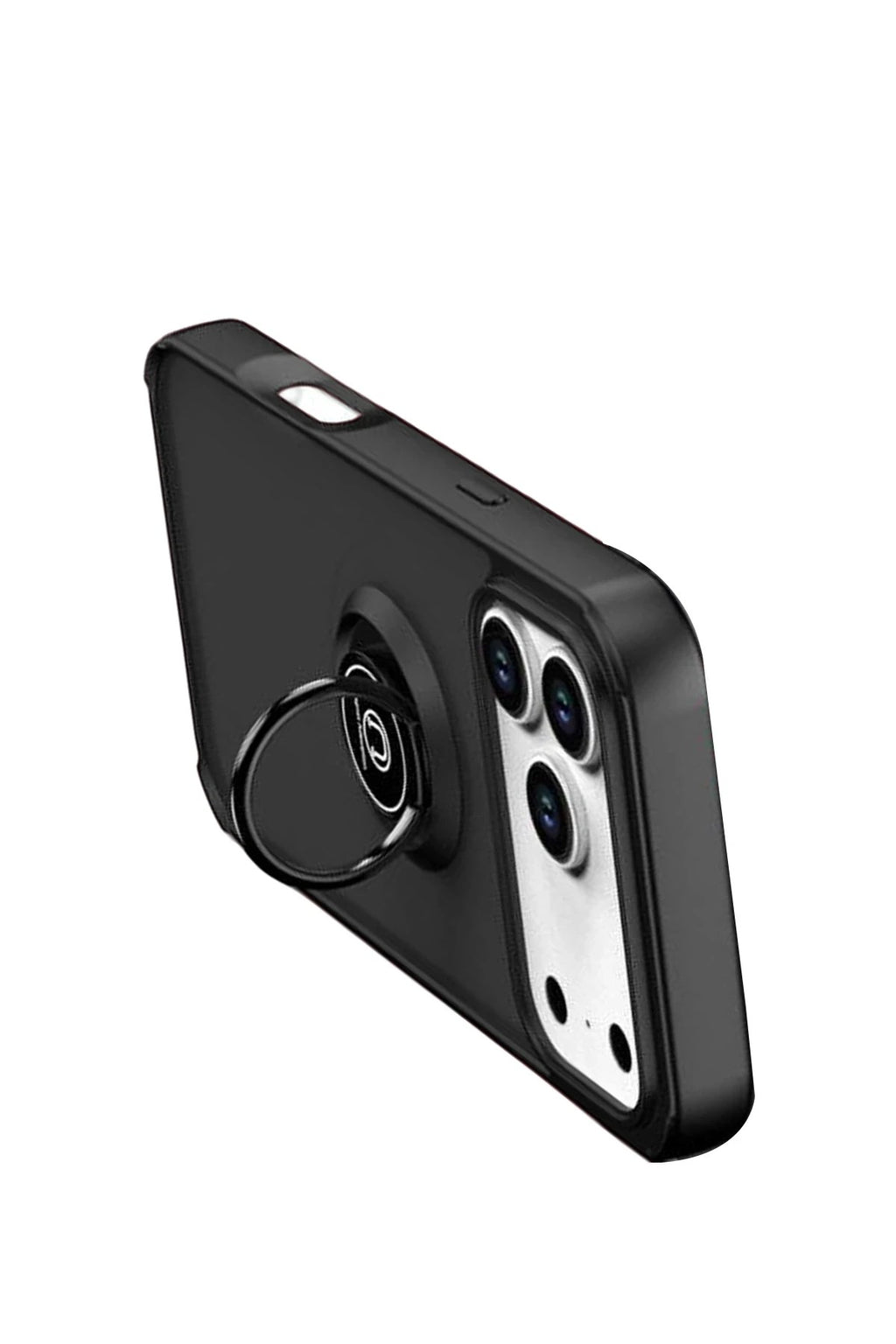 Mey İthalat® iPhone 17 Pro Montreal Yüzüklü Silikon Kapak - Siyah