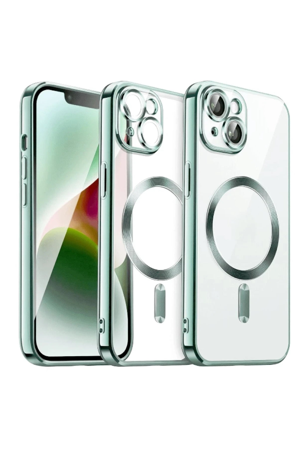 Mey İthalat® iPhone 15 Kılıf Kross Magneticsafe Kapak - Koyu Yeşil