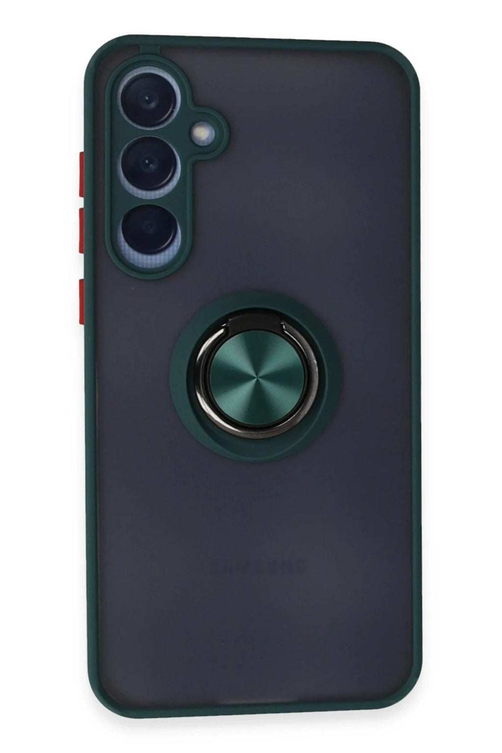 Mey İthalat® Samsung Galaxy A35 5G Kılıf Montreal Yüzüklü Silikon Kapak - Yeşil