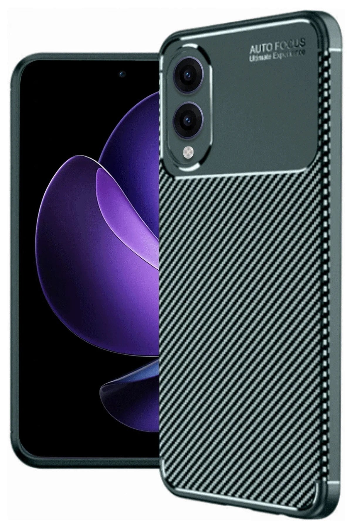 Mey İthalat® Samsung Galaxy S25 Edge Kılıf Auto Focus Karbon Kapak - Koyu Yeşil