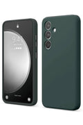 Mey İthalat® Samsung Galaxy S24 FE Kılıf First Silikon - Koyu Yeşil