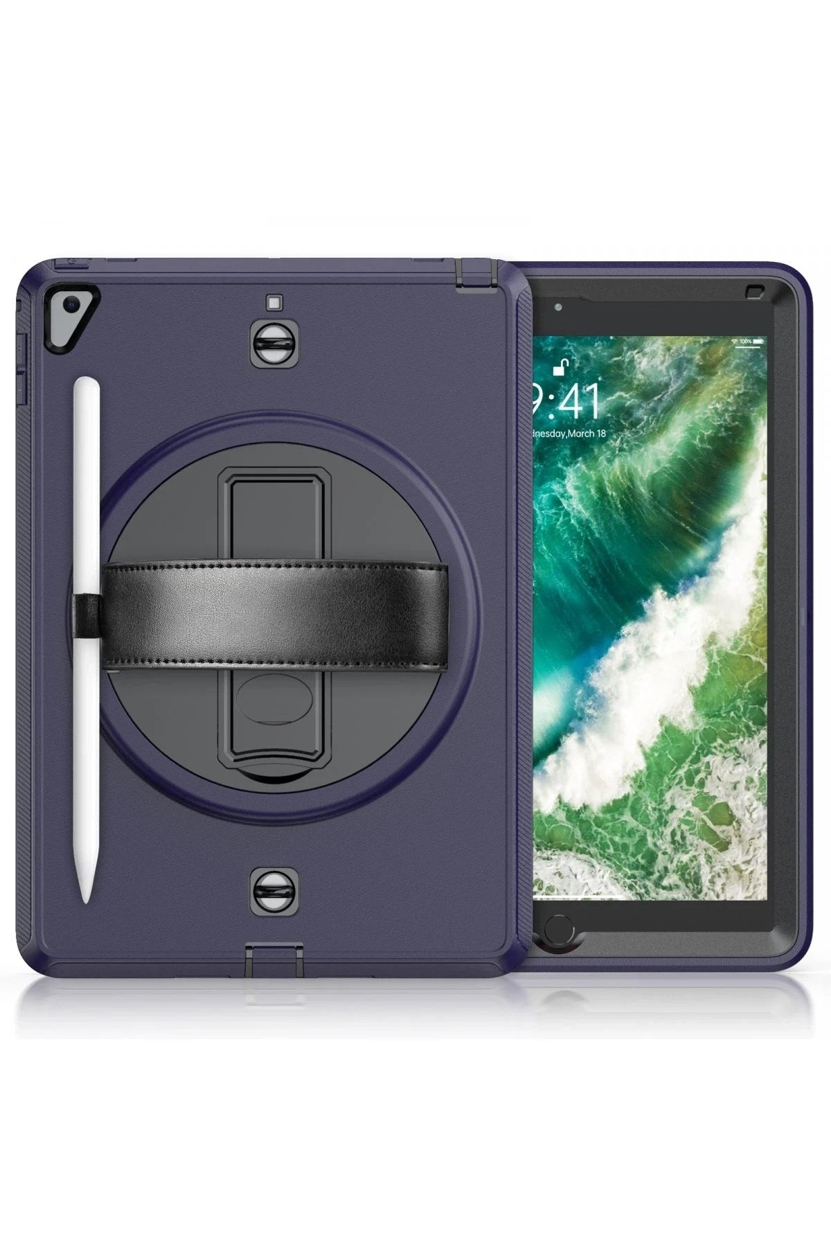 Mey İthalat® iPad 5 Air 9.7 Kılıf Strap-C Otterbox Tablet Kapak - Lacivert