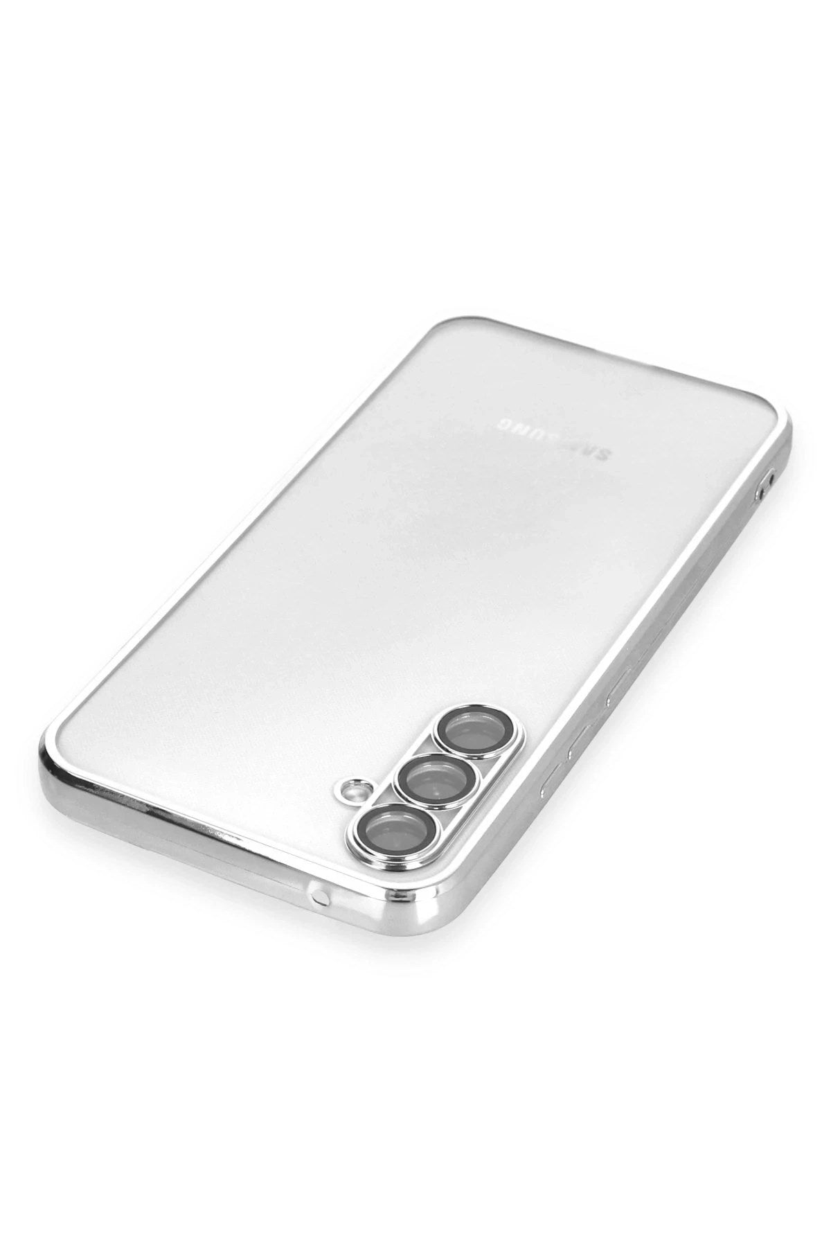 Mey İthalat® Samsung Galaxy A54 5G Kılıf Lensli Silikon - Gümüş