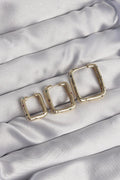 Mey İthalat® Pirinç Gold Renk Renkli Zirkon Taşlı Kare Model Küpe Seti