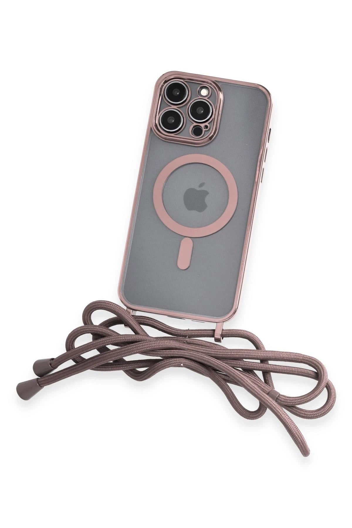 Mey İthalat® iPhone 12 Pro Kılıf Divo Lazer Askılı Magsafe Kapak - Pembe