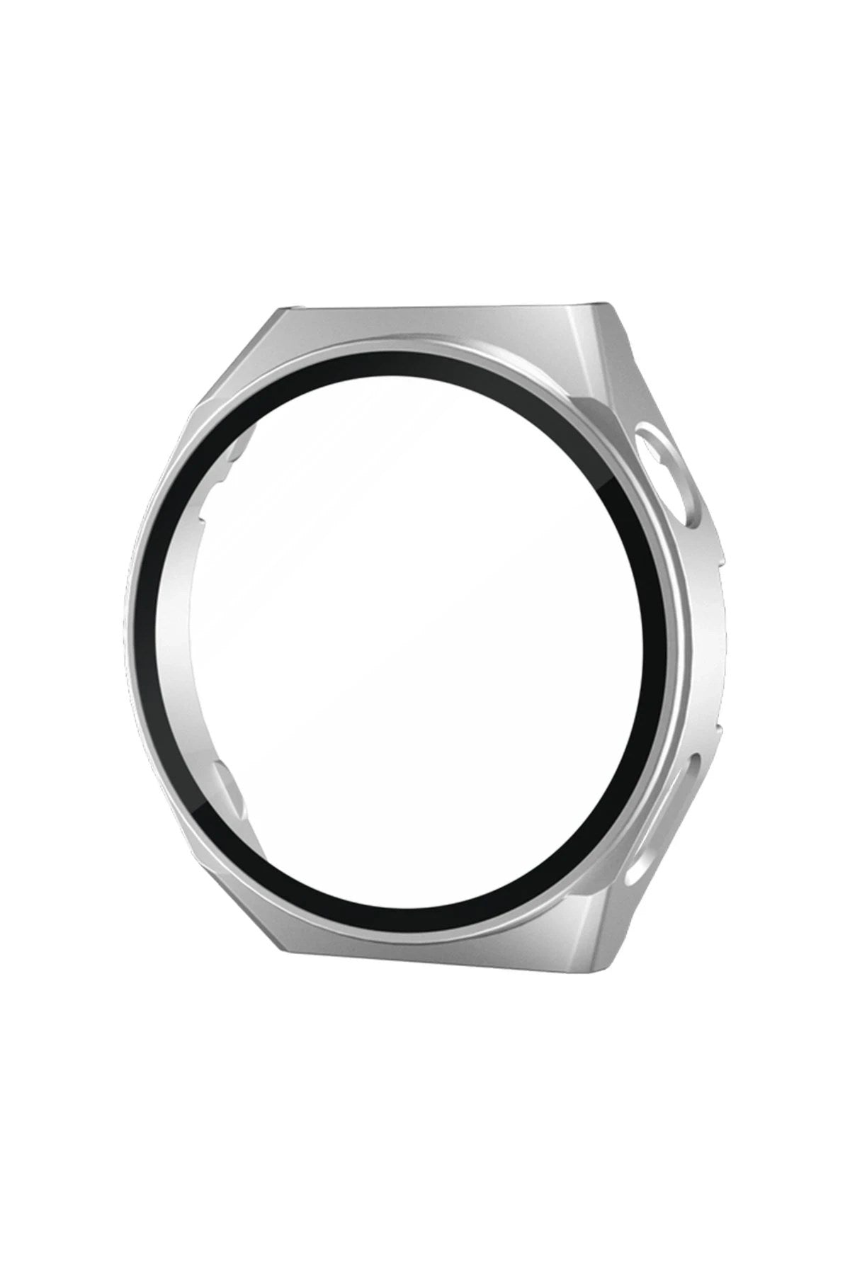 Mey İthalat® Huawei Watch GT3 Pro 46mm Dota Camlı Kasa Ekran Koruyucu - Gümüş