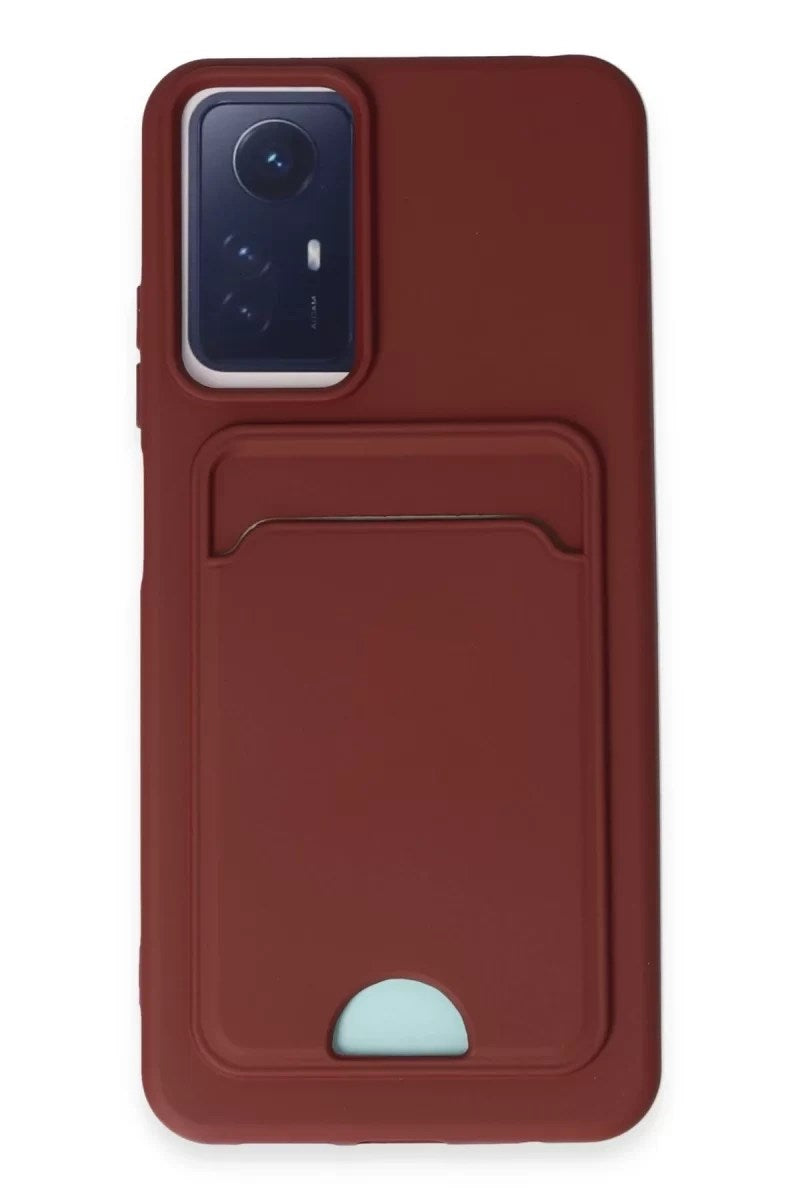 Mey İthalat® Redmi Note 12S Kılıf Kelvin Kartvizitli Silikon - Bordo