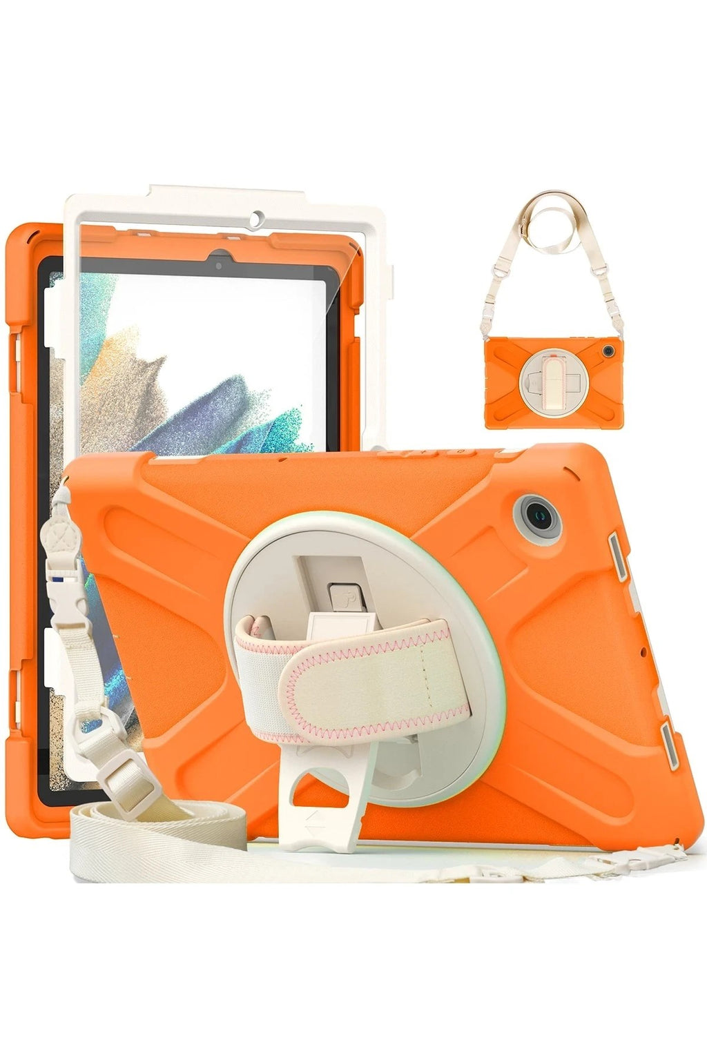 Mey İthalat® Samsung Galaxy X200 Tab A8 10.5 Kılıf Amazing Tablet Kapak - Turuncu