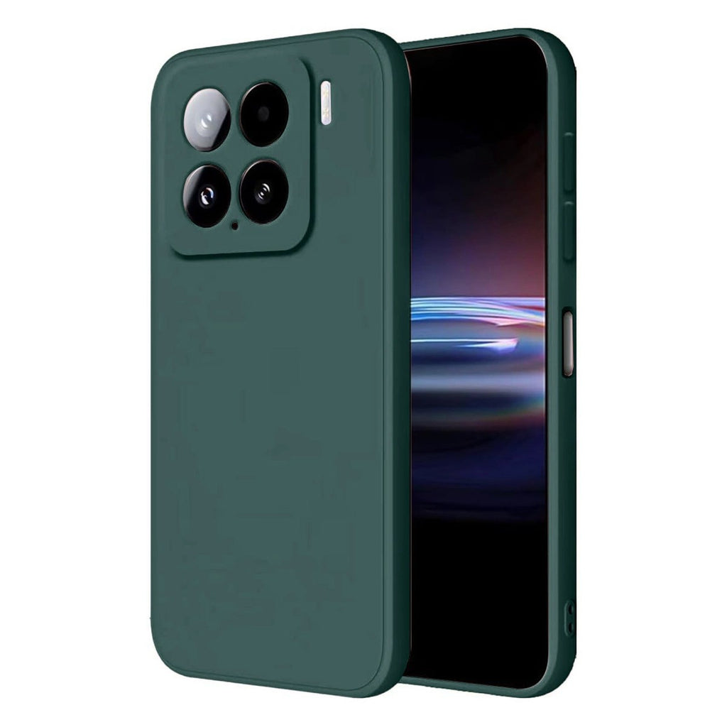Mey İthalat® Mi 15 Pro Kılıf Nano içi Kadife Silikon - Koyu Yeşil