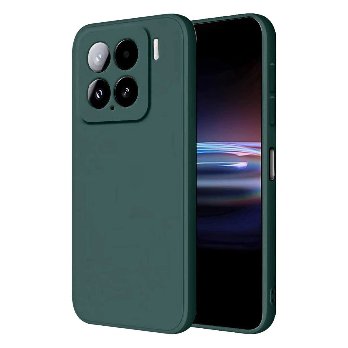 Mey İthalat® Mi 15 Pro Kılıf Nano içi Kadife Silikon - Koyu Yeşil