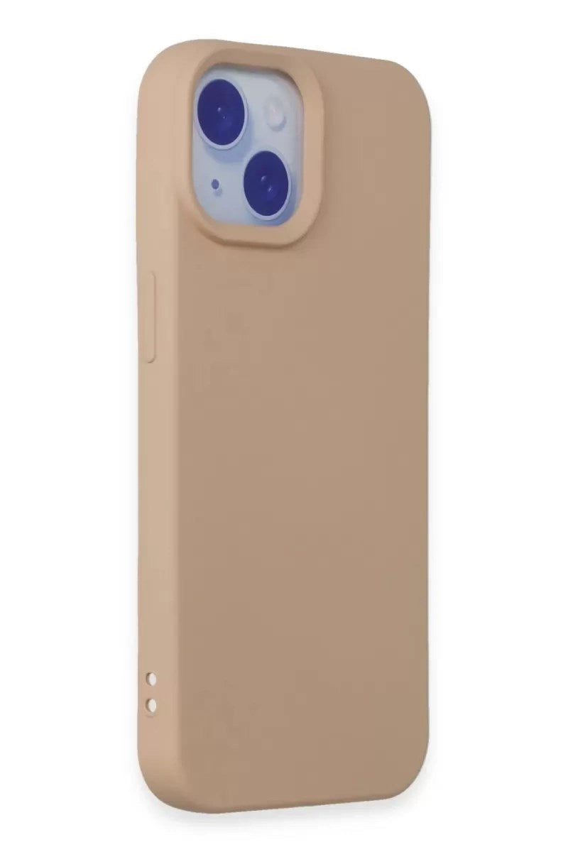 Mey İthalat® iPhone 15 Kılıf Nano içi Kadife Silikon - Pudra