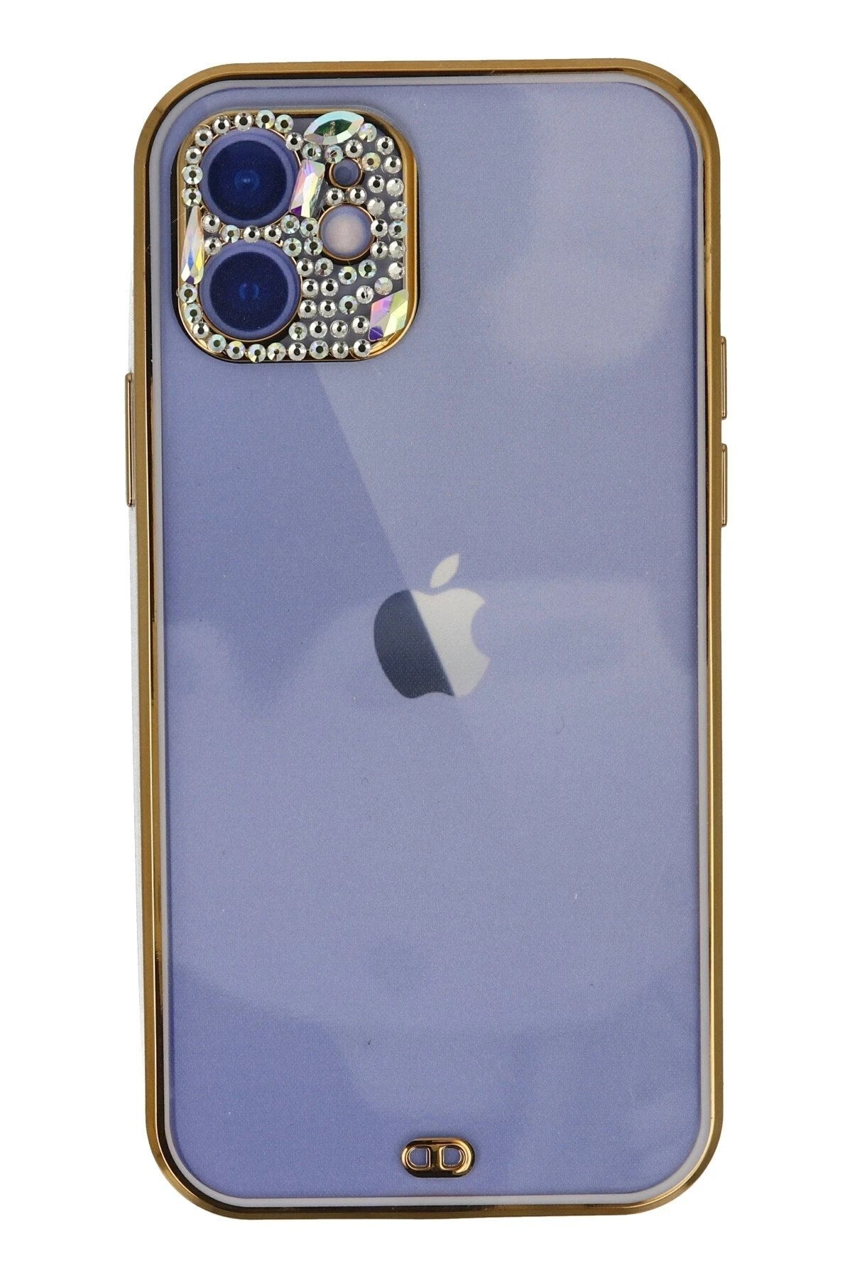 Mey İthalat® iPhone 12 Kılıf Liva Taşlı Silikon - Mor