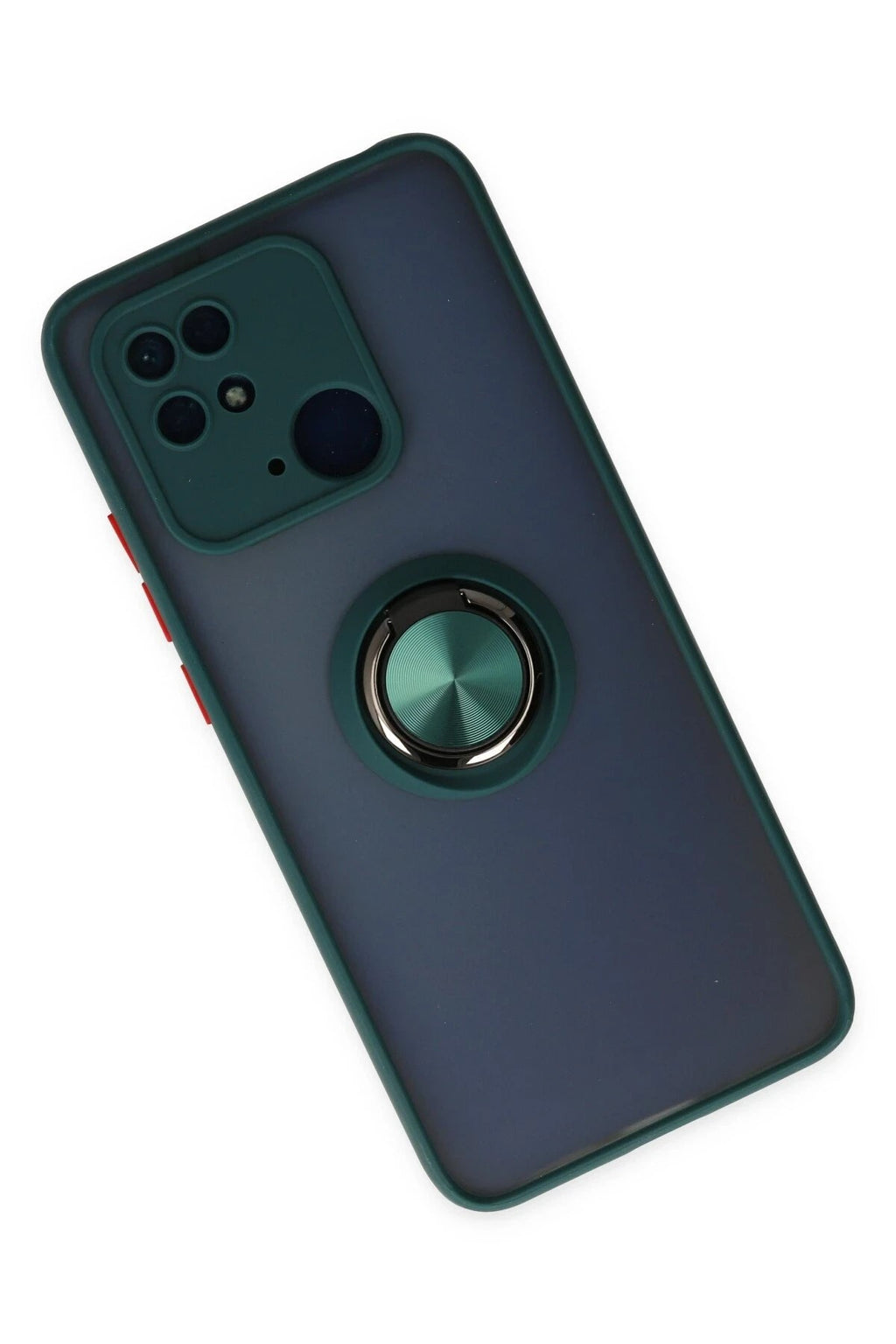 Mey İthalat® Redmi 10C Kılıf Montreal Yüzüklü Silikon Kapak - Yeşil