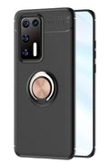 Mey İthalat® Huawei P40 Kılıf Range Yüzüklü Silikon - Siyah-Gold