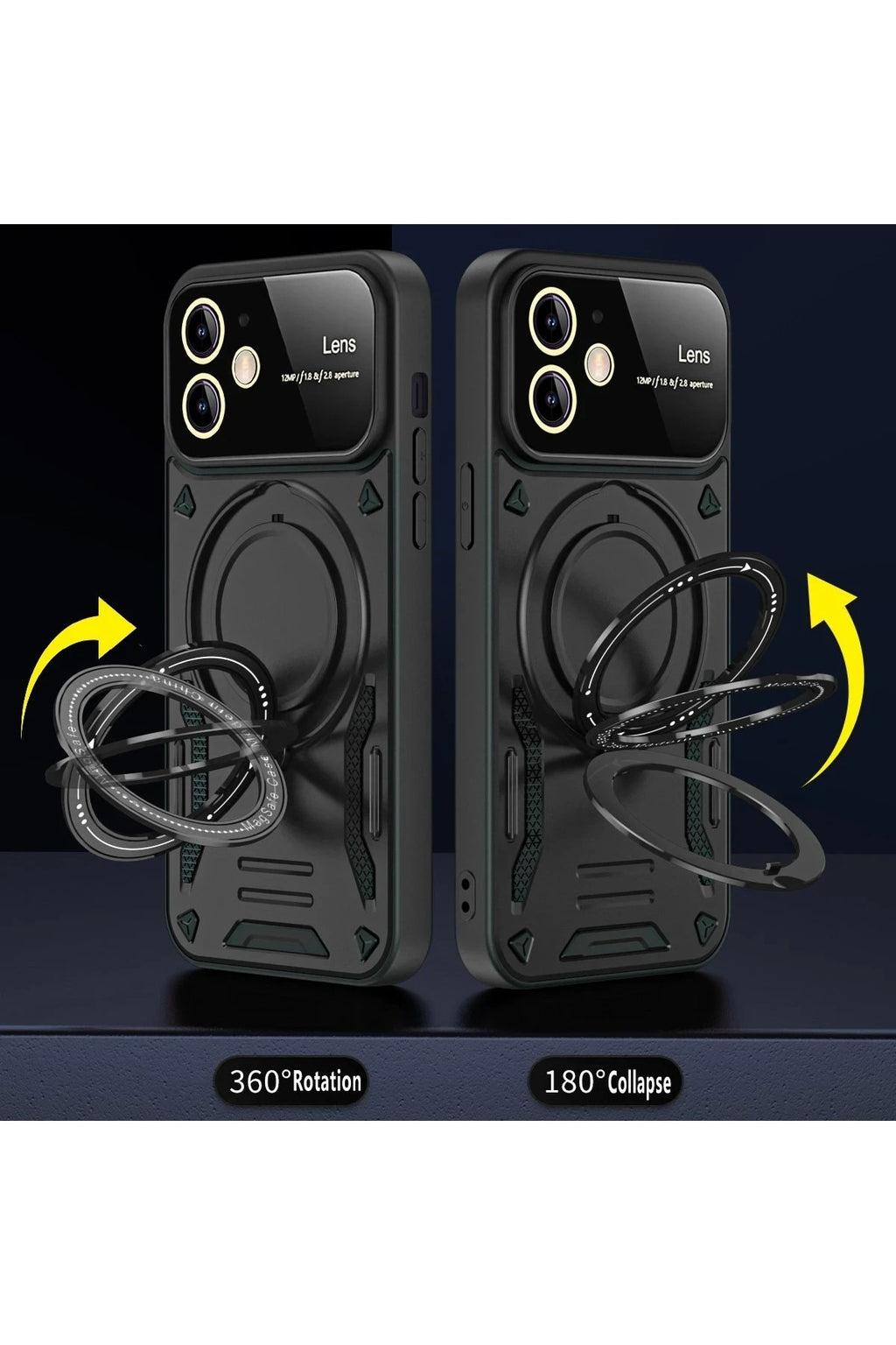 Mey İthalat® iPhone 11 Kılıf Joy Lens Standlı Kapak - Mor