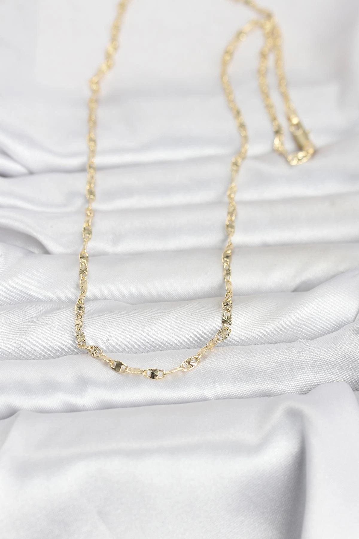 Mey İthalat® CM 14K Gold Renk Lazerli Gemici Zincir Model 60 cm Kadın Kolye
