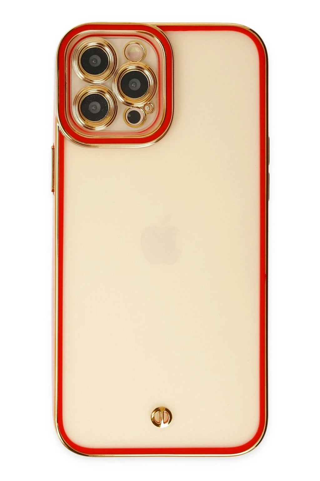 Mey İthalat® iPhone 12 Pro Kılıf Liva Lens Silikon - Kırmızı