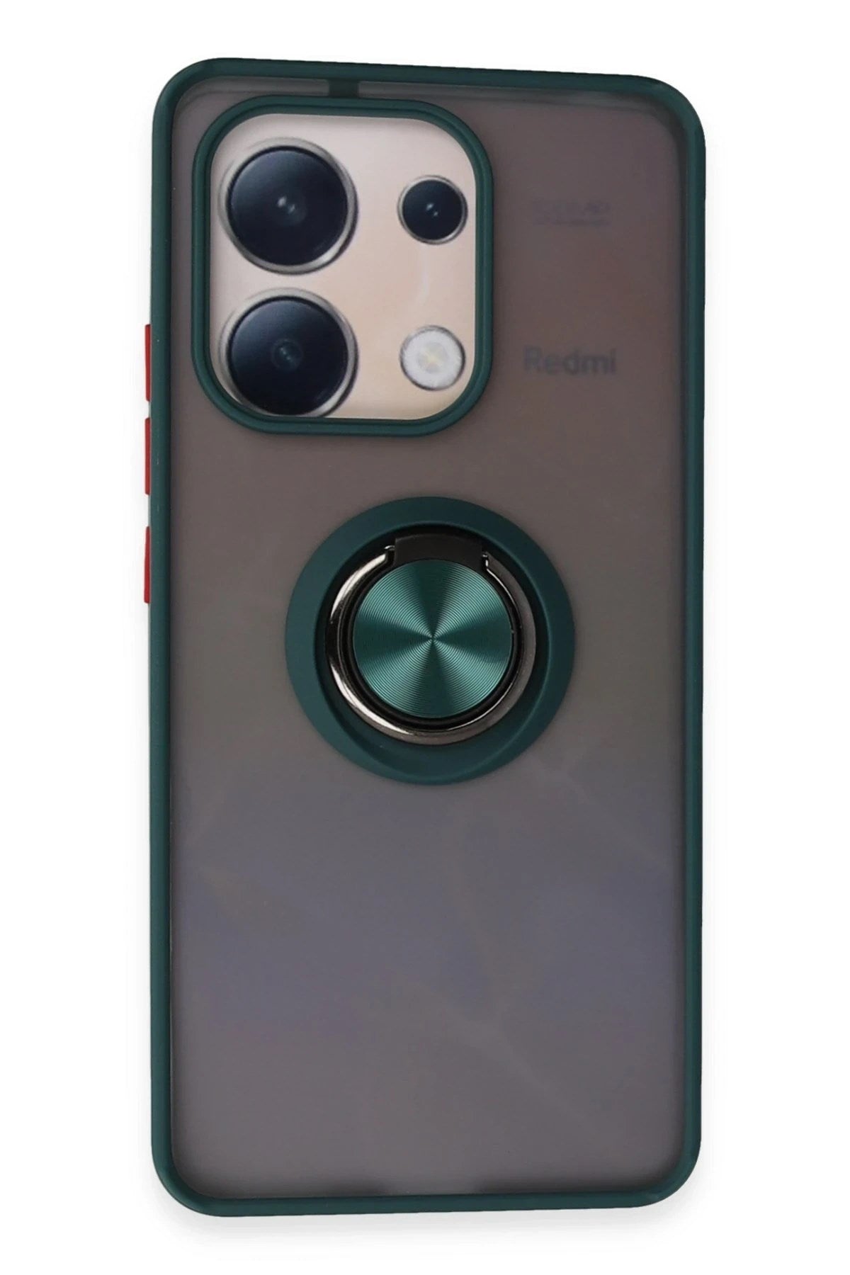 Mey İthalat® Redmi Note 13 4G Kılıf Montreal Yüzüklü Silikon Kapak - Yeşil