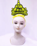 Mey İthalat® Happy Birthday Neon Sarı Renk Doğum Günü Tacı 24x15 cm