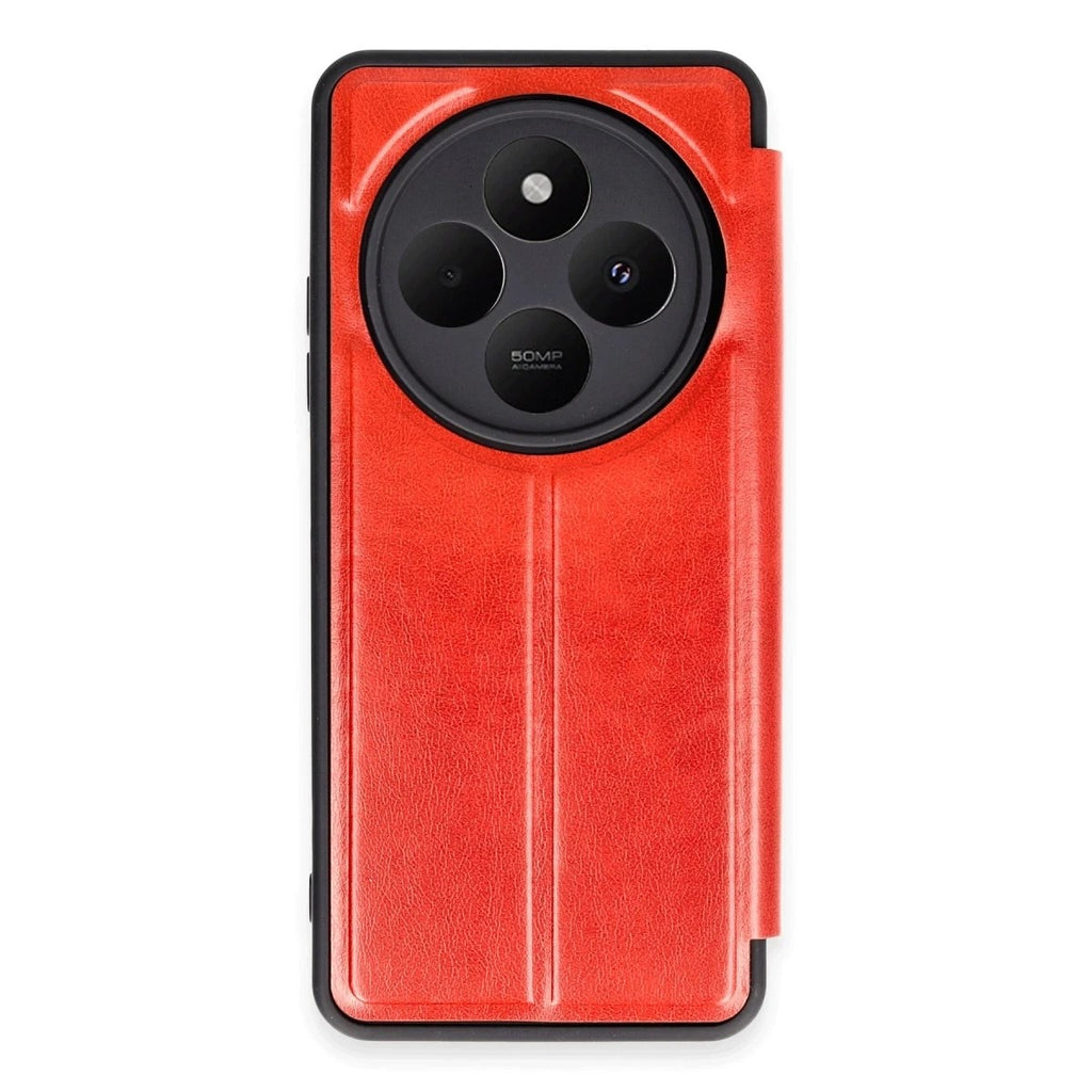 Mey İthalat® Redmi 14C Kılıf Flip Cover - Kırmızı
