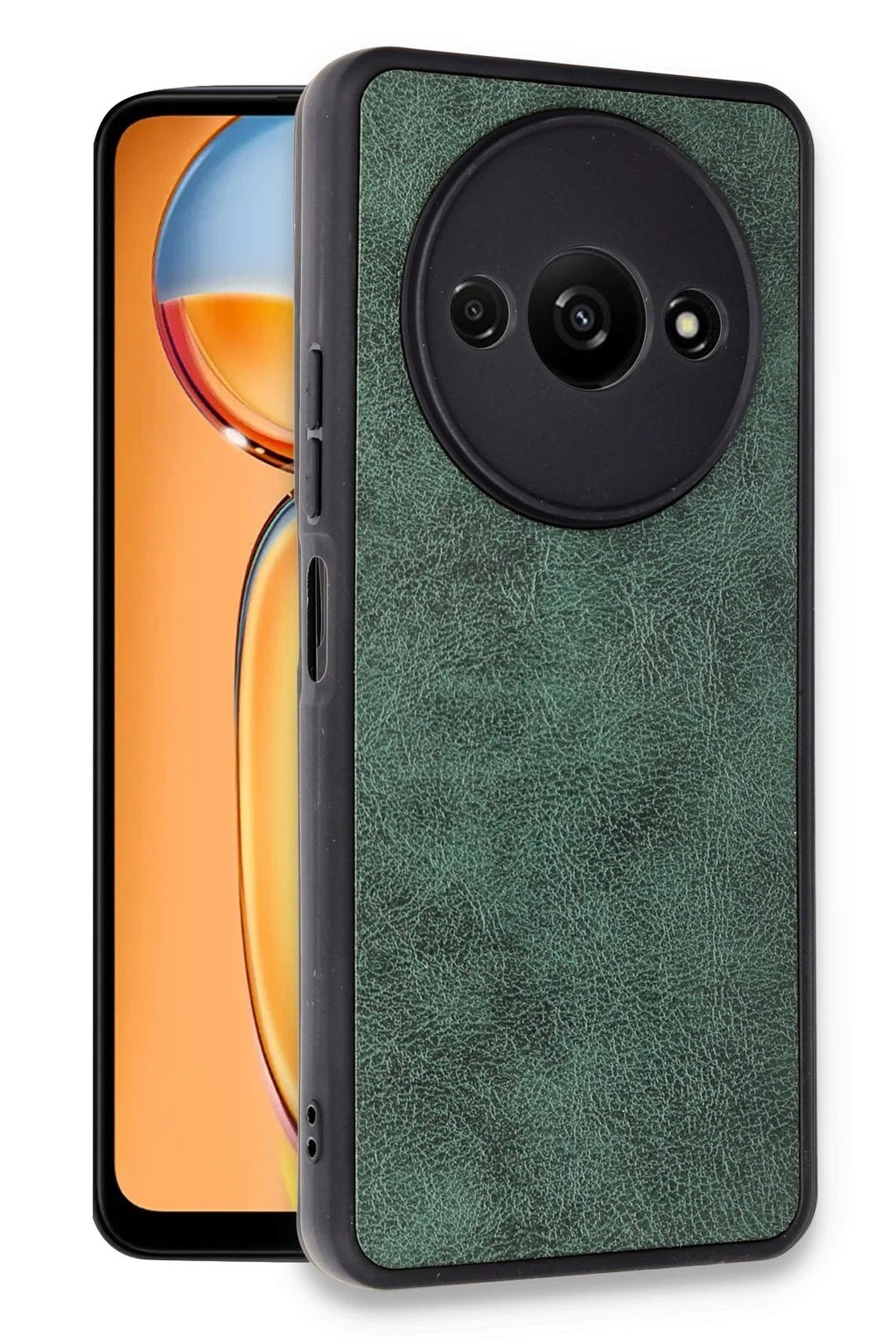 Mey İthalat® Redmi A3 4G Kılıf Aras Deri Kapak - Koyu Yeşil