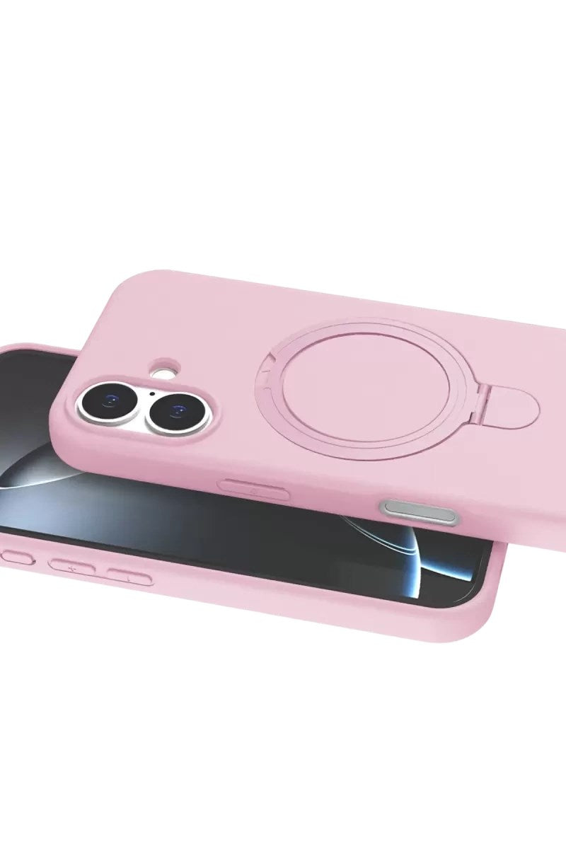 Mey İthalat® iPhone 16 Regal Magsafe Standlı Kapak - Açık Pembe