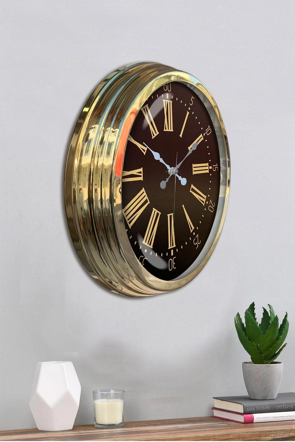 40 cm Metal Gold Roma Rakamlı Duvar Saati