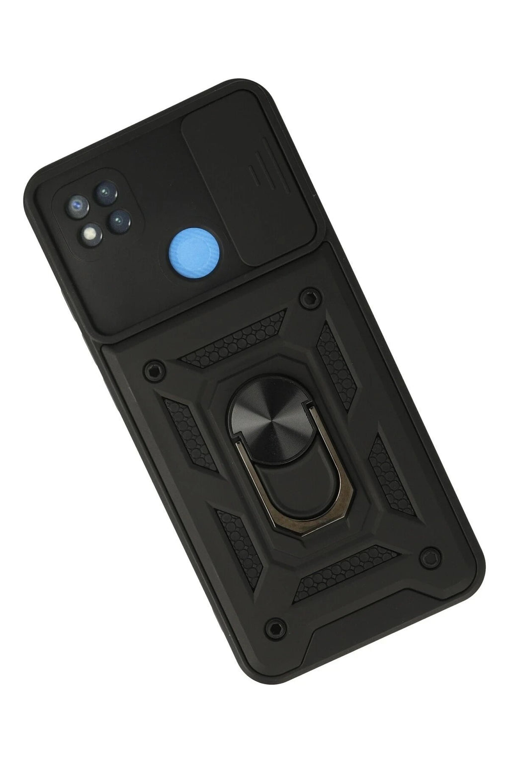 Mey İthalat® Redmi 9C Kılıf Pars Lens Yüzüklü Silikon - Siyah