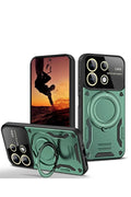 Mey İthalat® Redmi 13 4G Kılıf Joy Lens Standlı Kapak - Koyu Yeşil