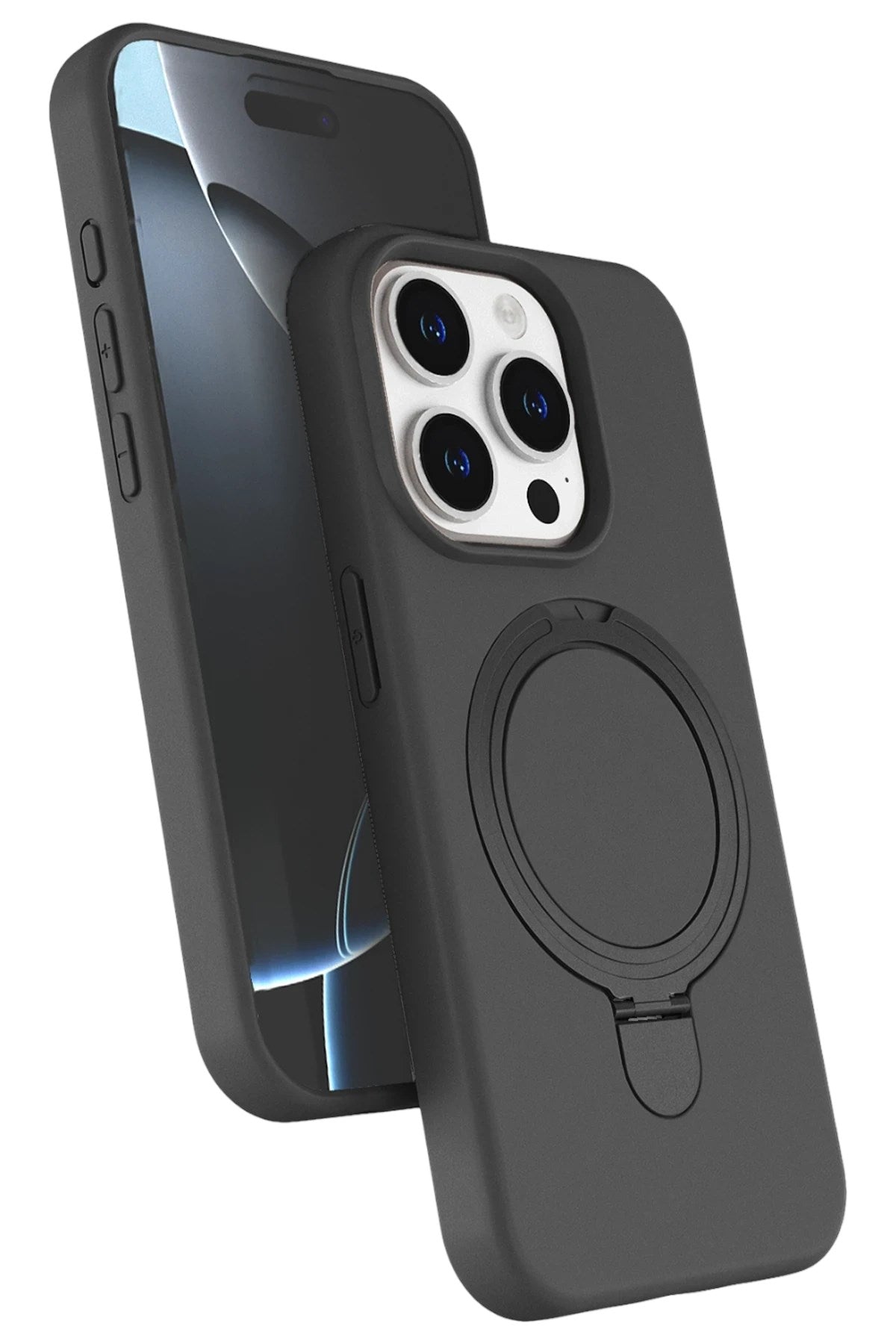 Mey İthalat® iPhone 14 Pro Max Regal Magsafe Standlı Kapak - Titan Gri