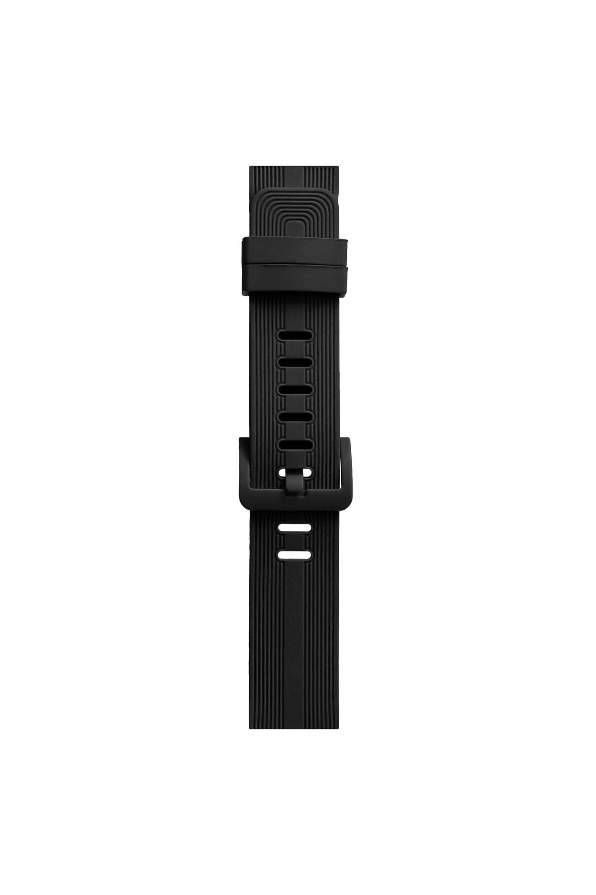 Mey İthalat® Watch 38mm KR408 Çizgili Silikon Kordon - Siyah