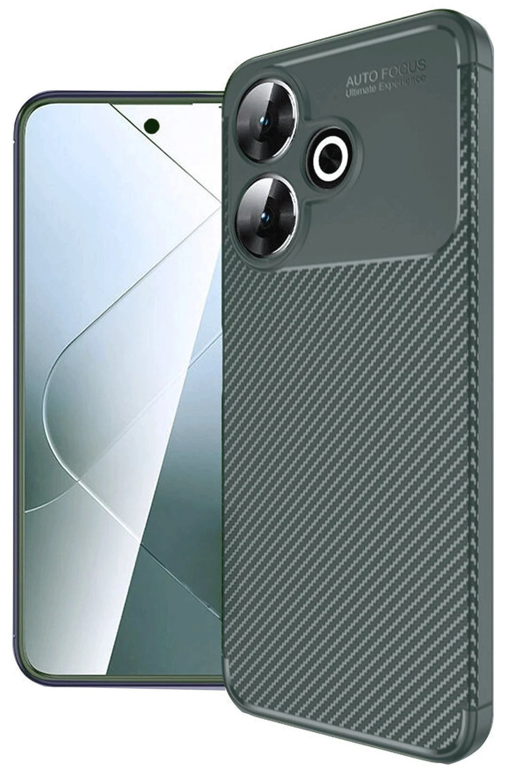 Mey İthalat® Redmi 13 4G Kılıf Auto Focus Karbon Kapak - Koyu Yeşil