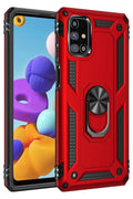 Mey İthalat® Samsung Galaxy M51 Kılıf Sofya Yüzüklü Silikon Kapak - Kırmızı
