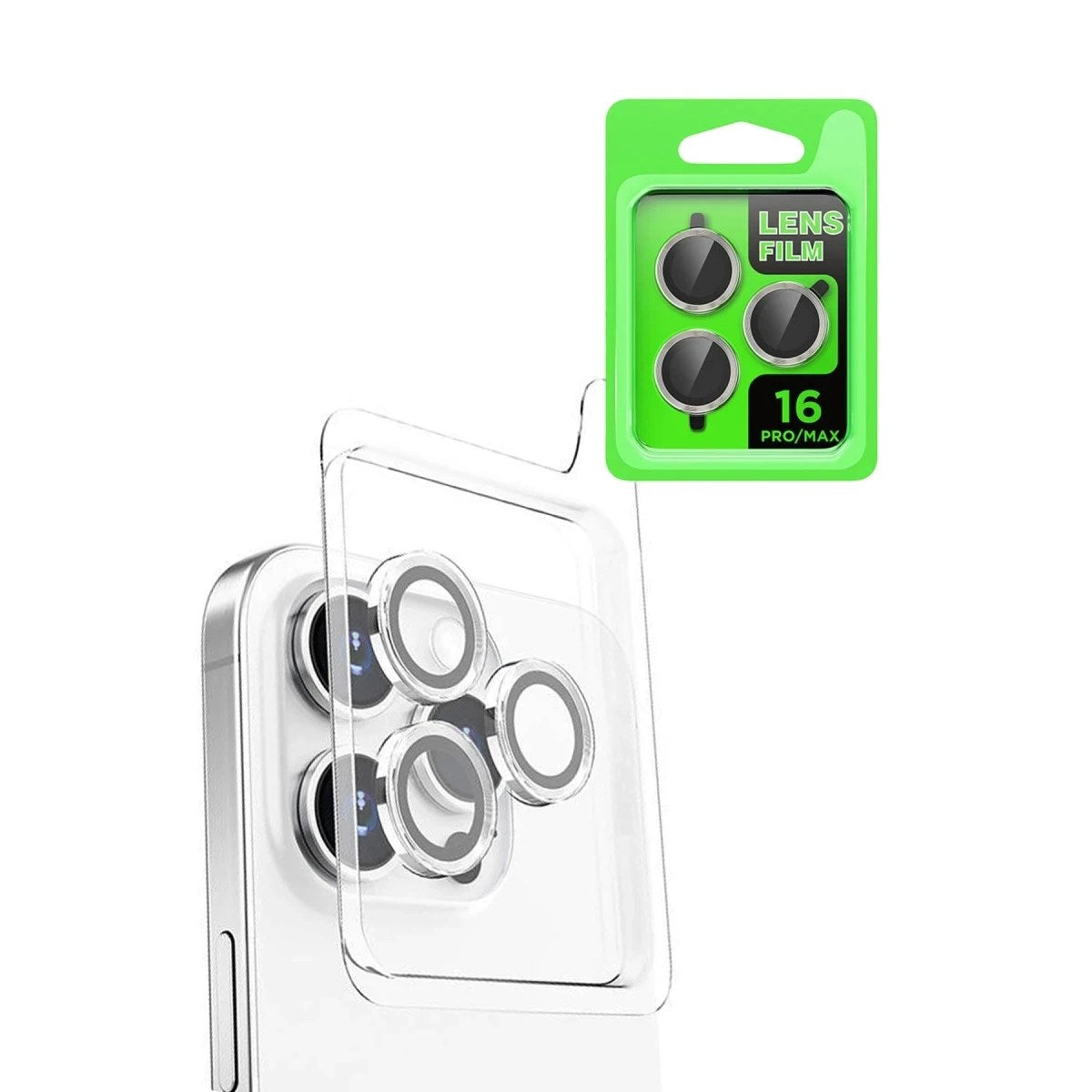 Mey İthalat® iPhone 16 Pro Raze Metal Kamera Lens - Beyaz
