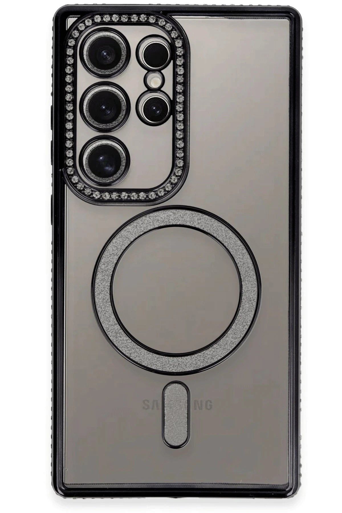 Mey İthalat® Samsung Galaxy S24 Ultra Kılıf Joke Simli Magneticsafe Kılıf - Siyah