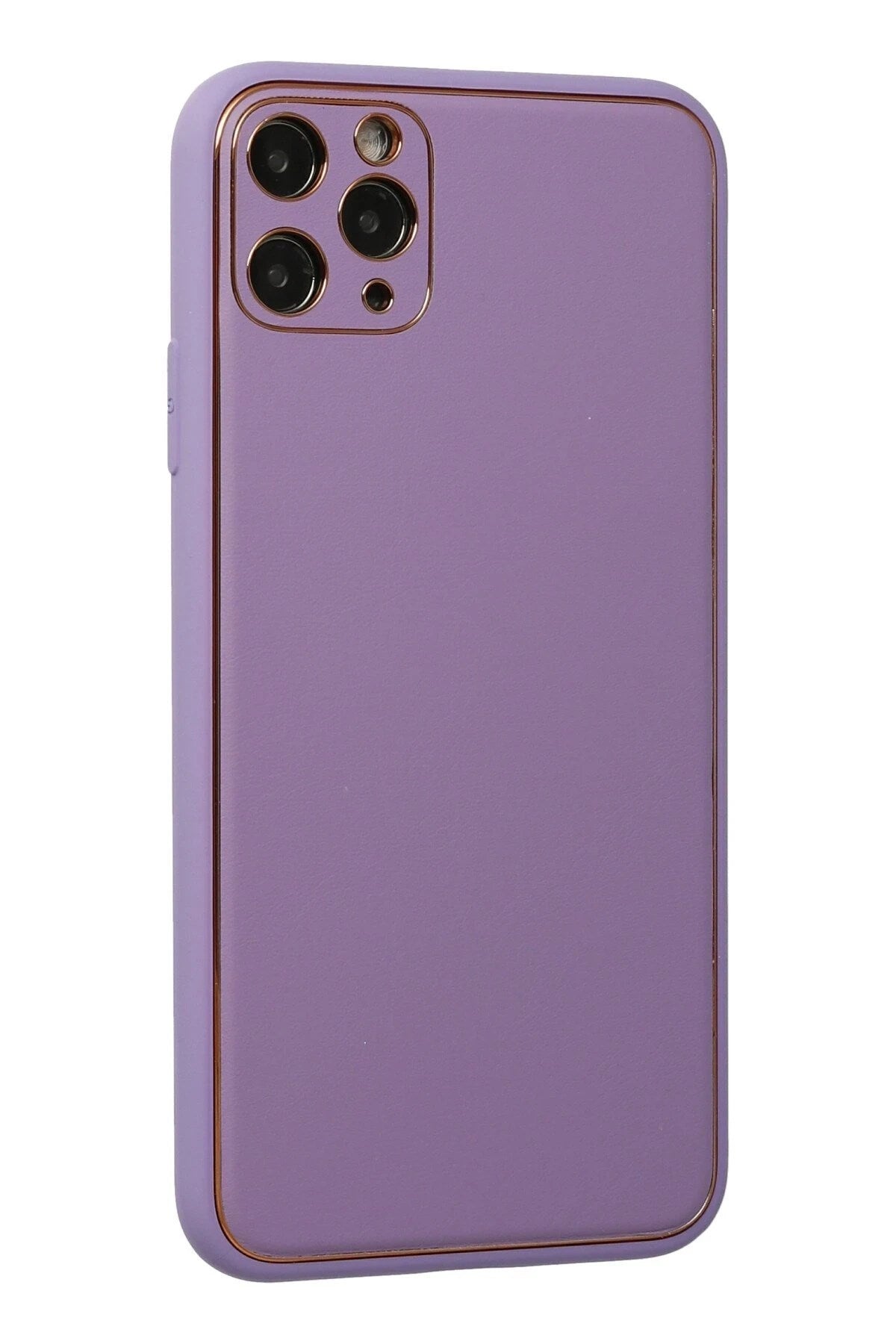 Mey İthalat® iPhone 11 Pro Max Kılıf Coco Deri Silikon Kapak - Lila
