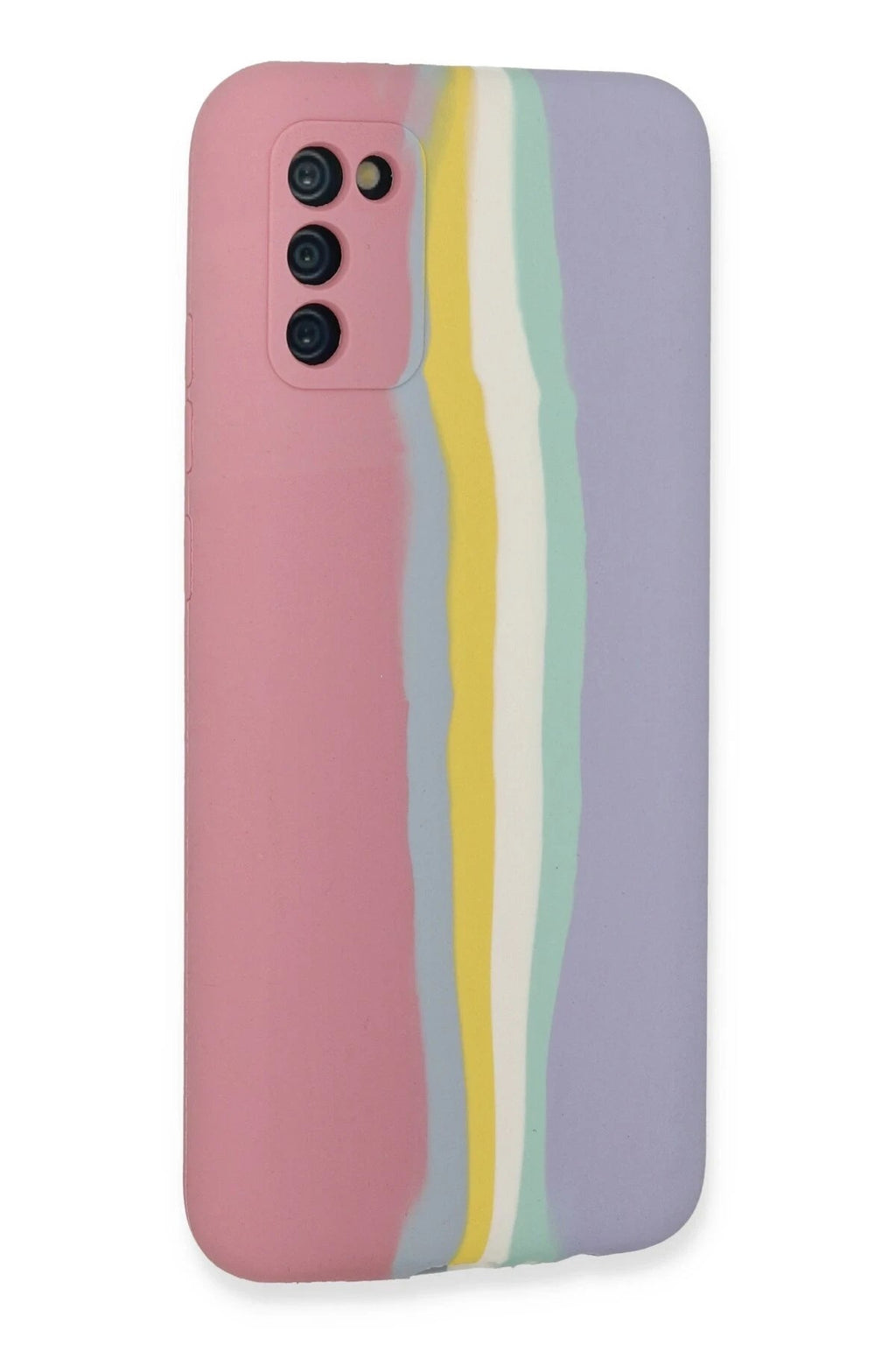 Mey İthalat® Samsung Galaxy A03S Kılıf Ebruli Lansman Silikon - Pembe-Lila