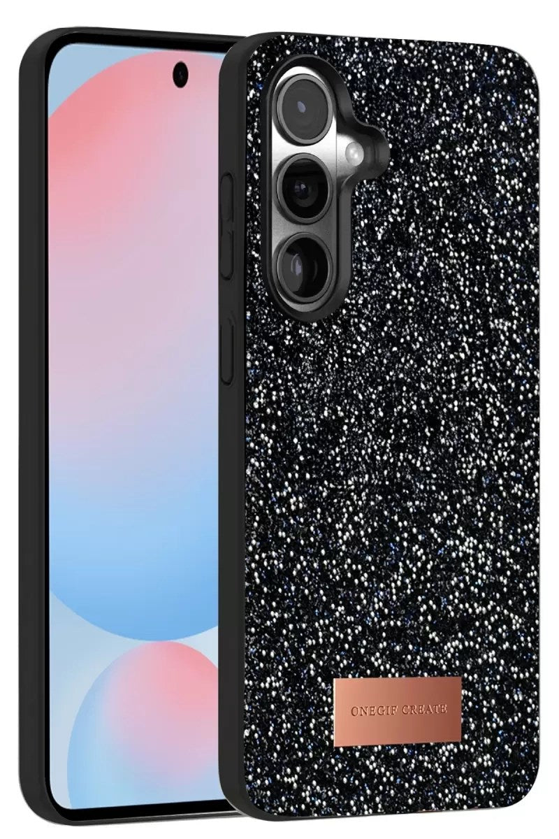Mey İthalat® Samsung Galaxy S24 Bright Simli Kapak - Siyah