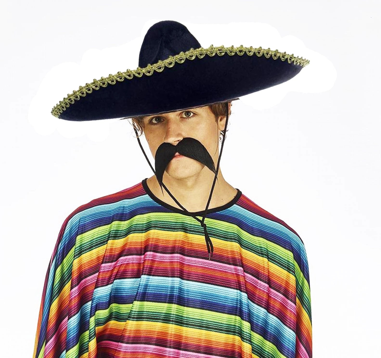 Mey İthalat® Sombrero Meksika Şapkası Mariachi Altın Şeritli Yetişkin Boy