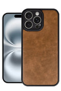 Mey İthalat® iPhone 16 Pro Kılıf Aras Deri Kapak - Taba