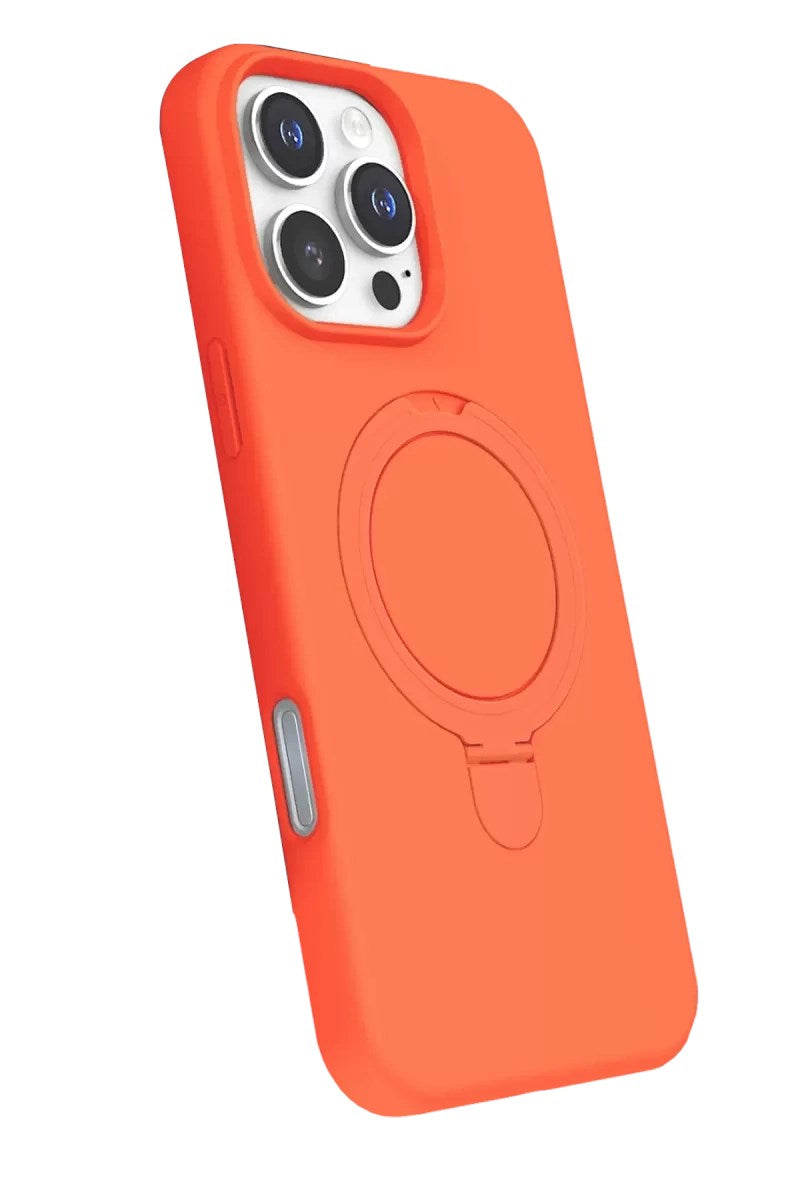 Mey İthalat® iPhone 16 Pro Max Regal Magsafe Standlı Kapak - Turuncu