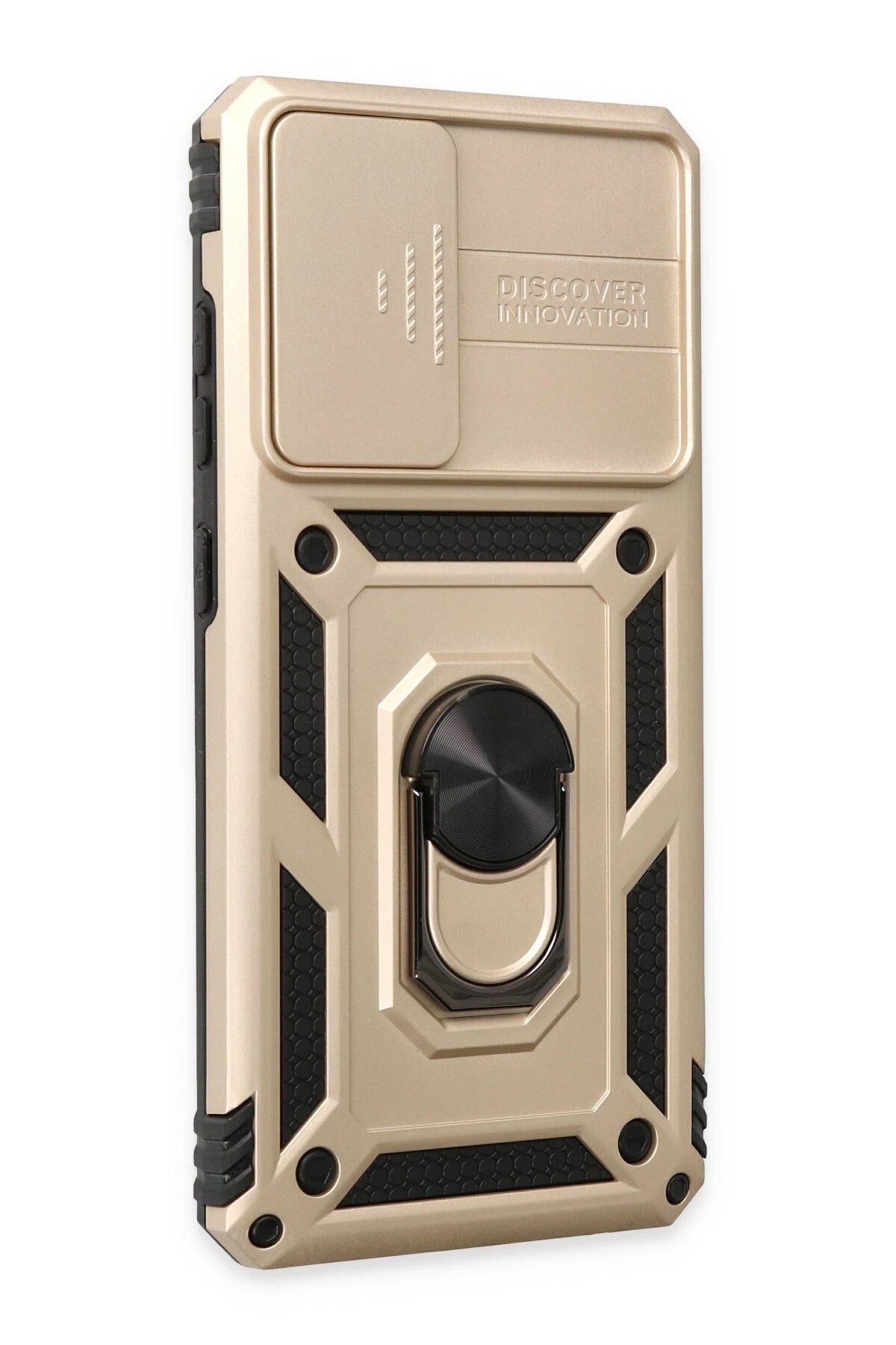 Mey İthalat® Samsung Galaxy A72 Kılıf Pars Lens Yüzüklü Silikon - Gold