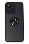 Mey İthalat® Redmi Note 12 4G Kılıf Montreal Yüzüklü Silikon Kapak - Siyah